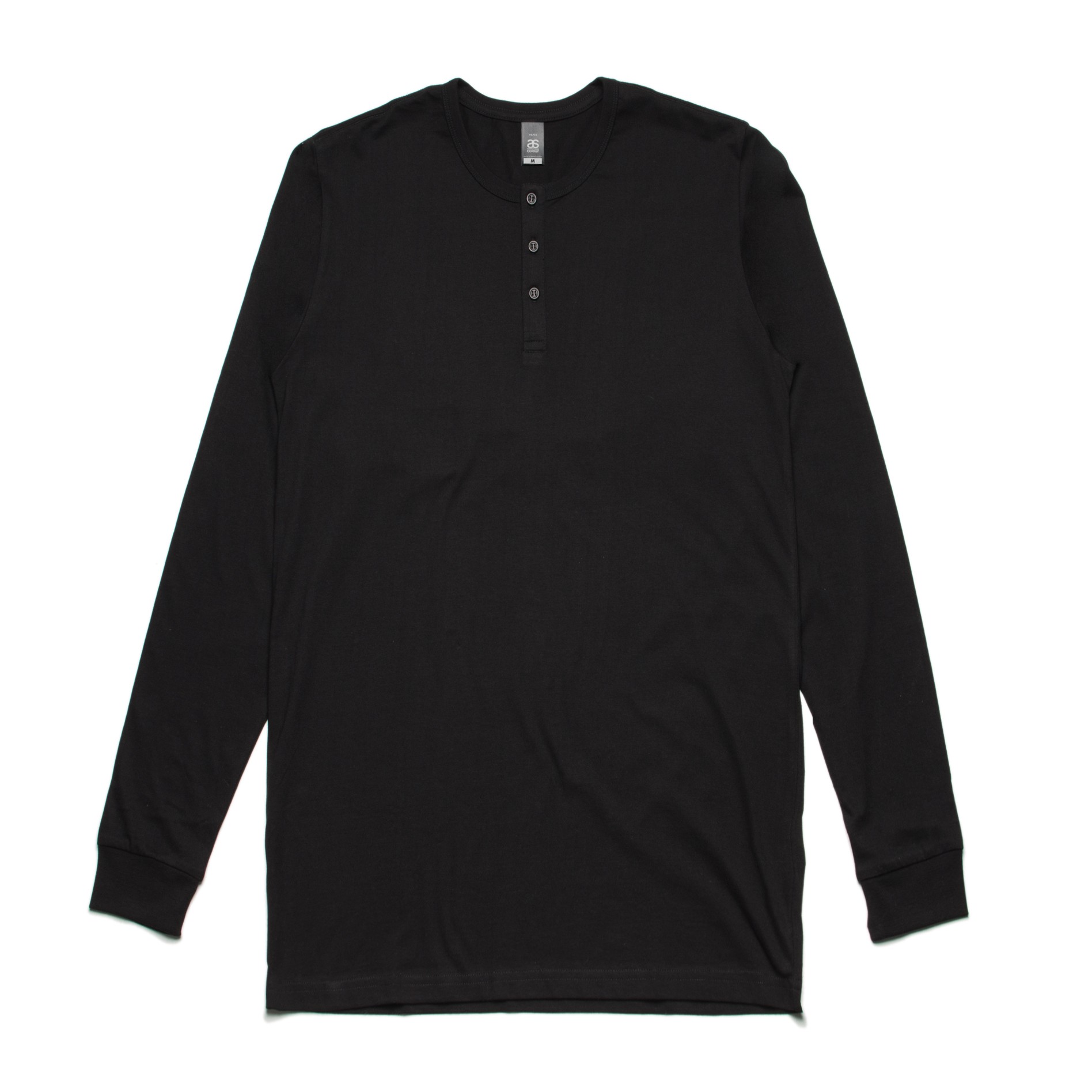 5041_henley_long_sleeve_black – Aprons Direct – Branded Aprons ...